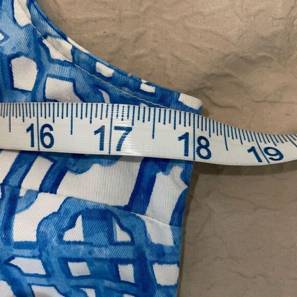 Mud Pie Womens Chain Link Print Sleeveless Tunic Sheath Dress Royal Blue Small - Picture 7 of 8